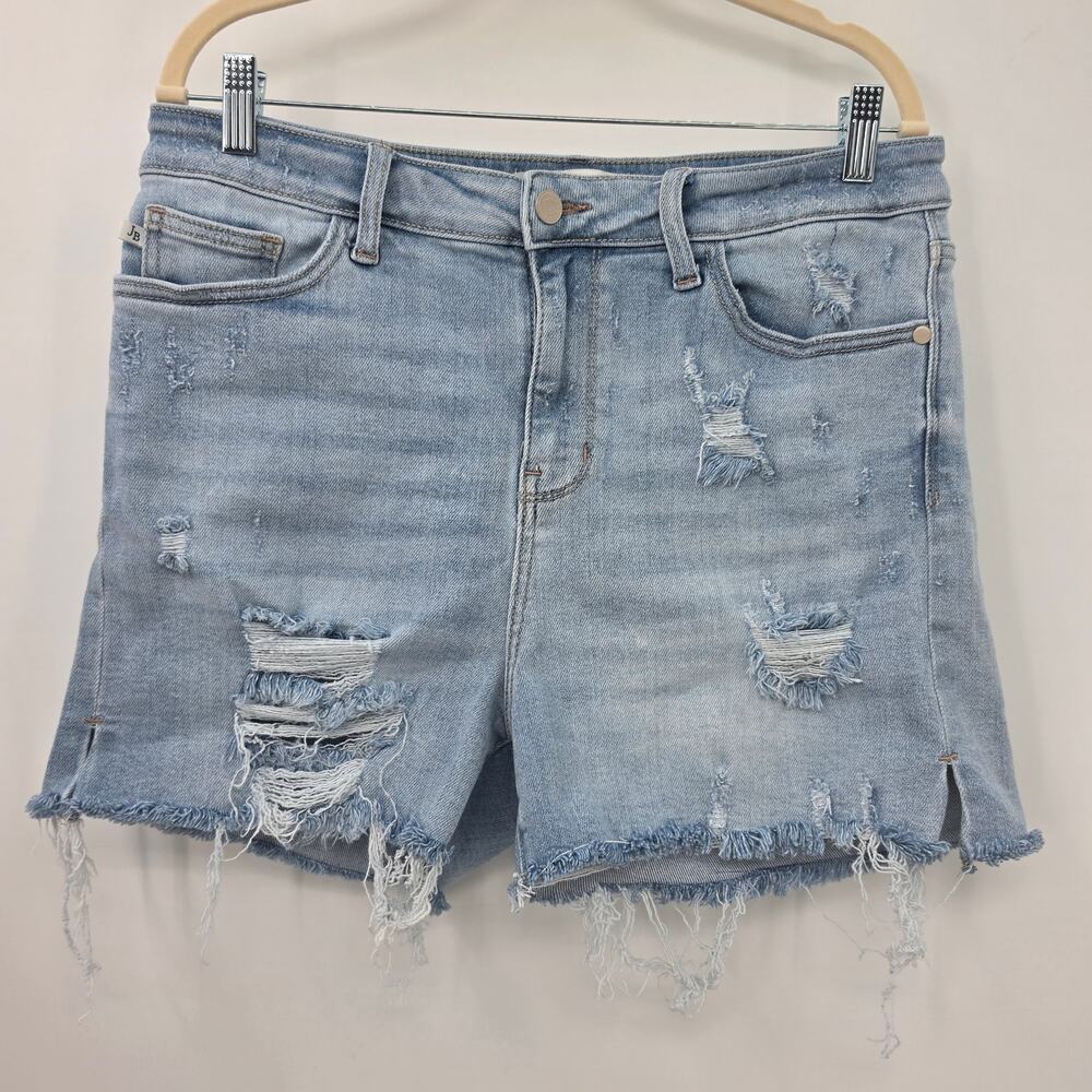 Judy Blue Size XL Light Wash Destroyed Shorts